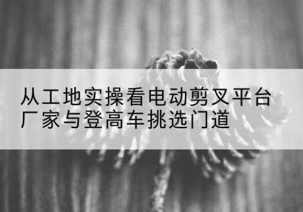 诸暨电动剪叉升降平台厂家-从工地实操看电动剪叉平台厂家与登高车挑选门道